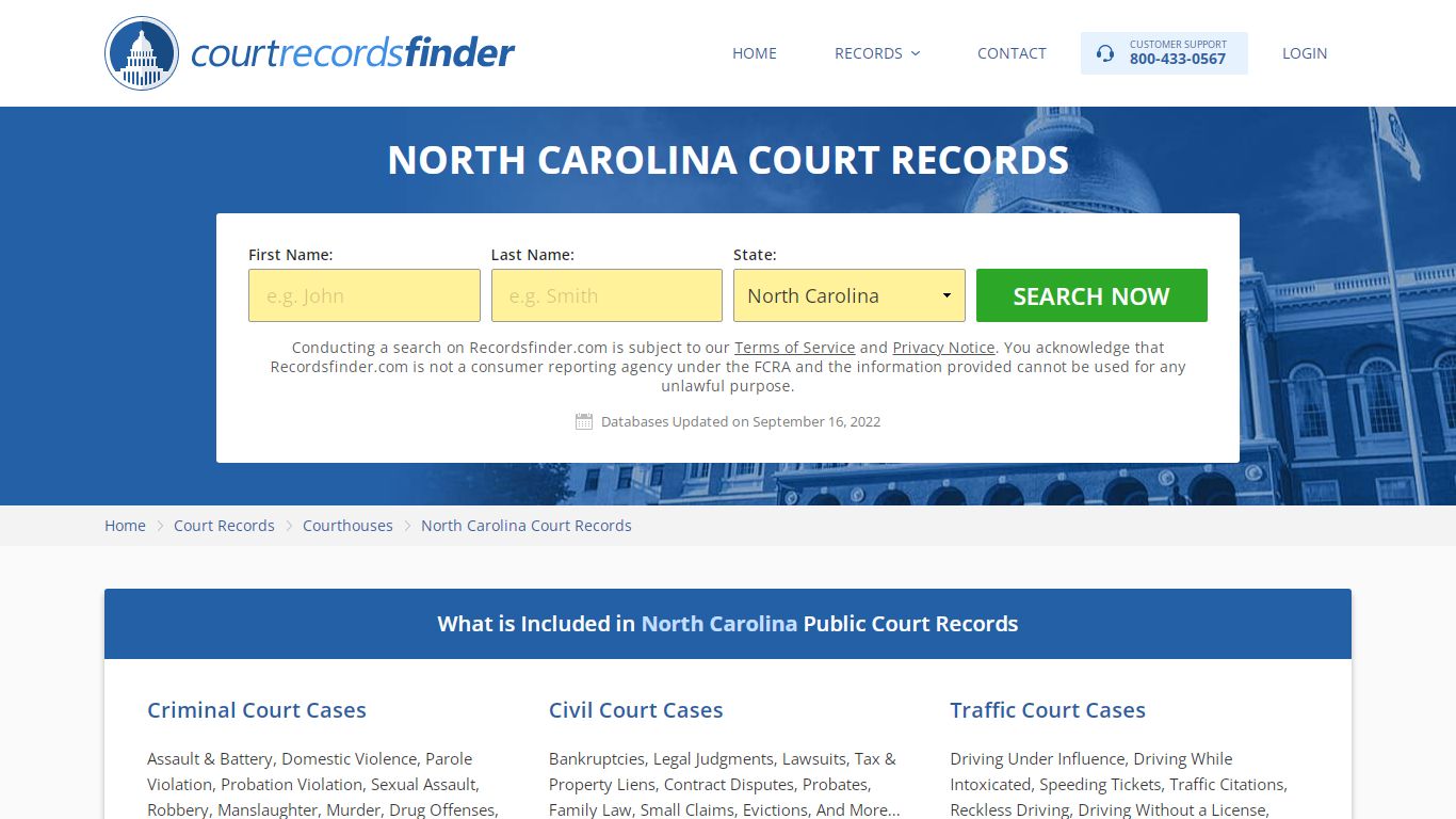 North Carolina Court Records & Case Lookup - Find NC Courthouses