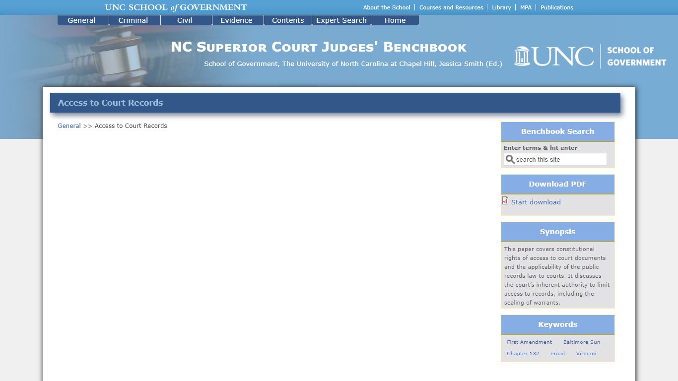 Access to Court Records | NC Superior Court Judges' Benchbook